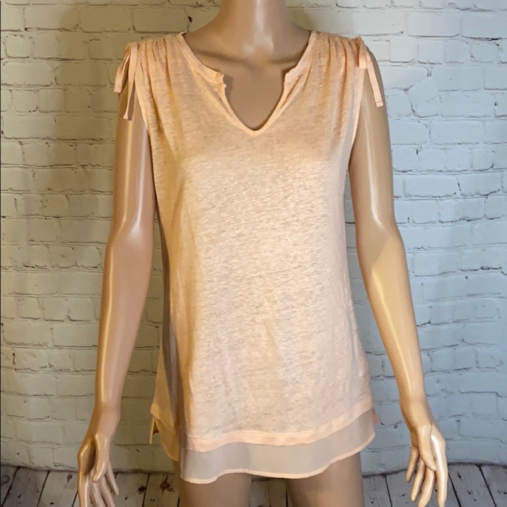 Sanctuary Nora Tiered hem coral/peach top size small